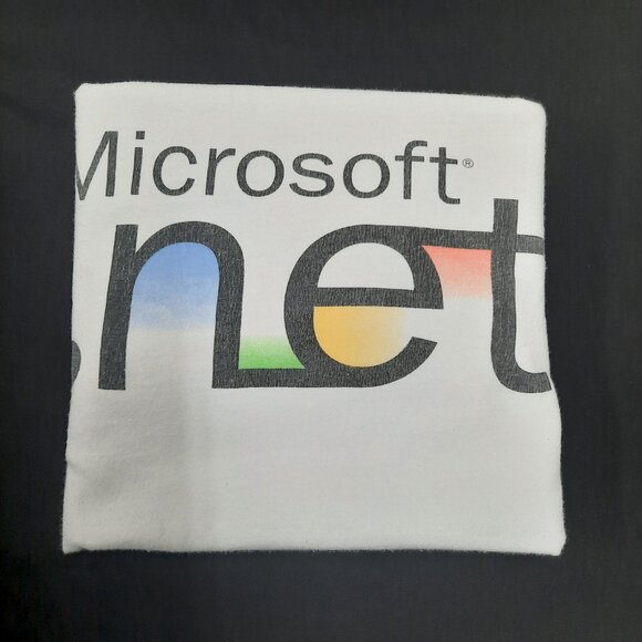 Vintage Y2K Microsoft Net Promo T-shirt Men's Size XL White 2002 Double Sided - Picture 9 of 9